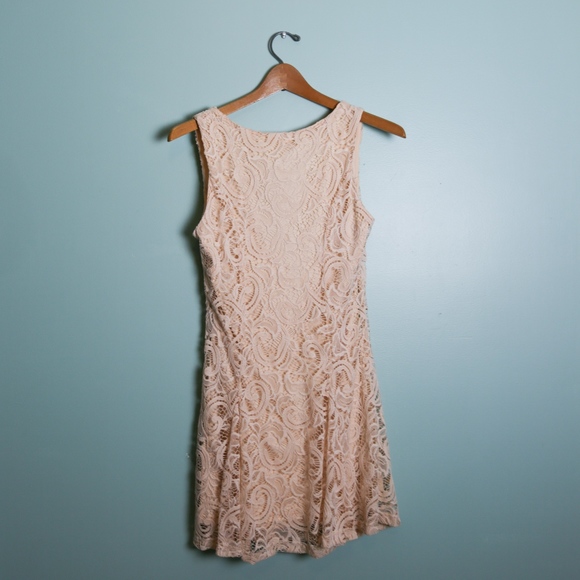 NWOT Cream Lace Tie Up Dress - Picture 3 of 3